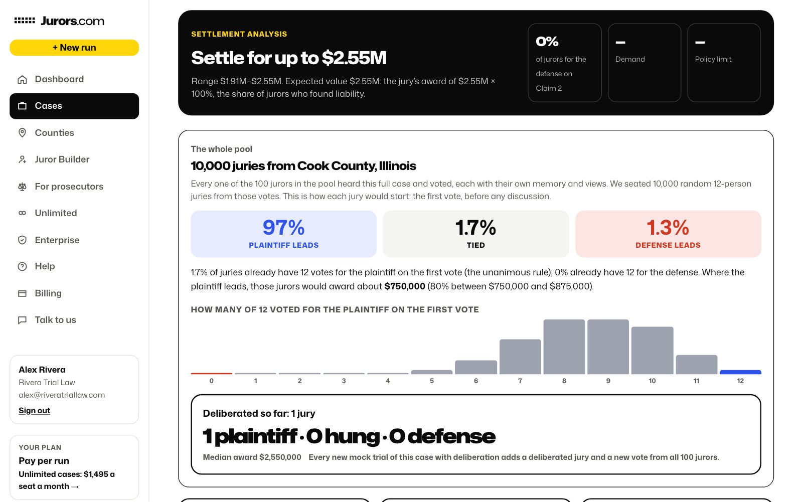 10,000 juries from Cook County, and the jury that deliberated